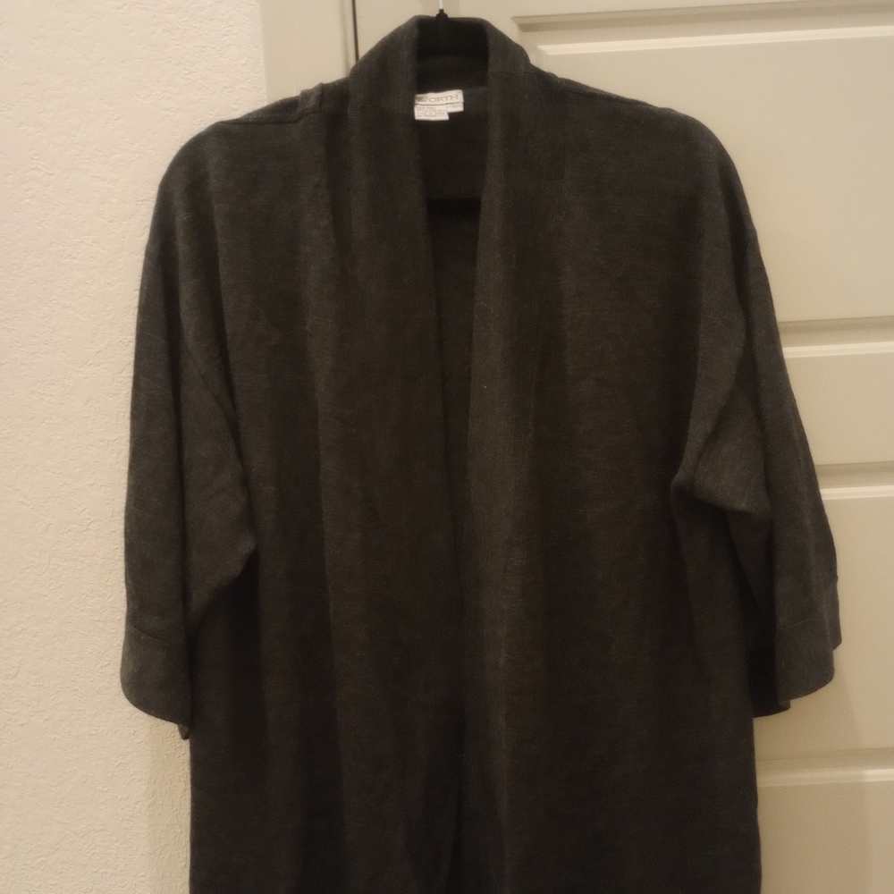 Vintage Worth Pure Wool Grey Open Cardigan